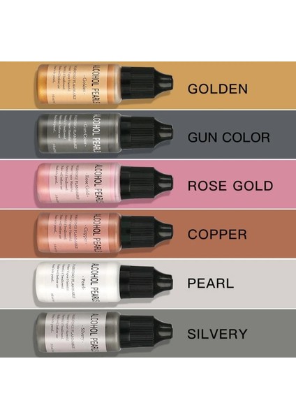 Gümüş 15ML Tarzı 60MLML Metalik Alkol Pigment Reçine Boya Alkol Bazlı Mürekkep Konsantre Boya Epoksi Reçine Renklendirici Reçine Döküm El Sanatları 1pc (Yurt Dışından)
