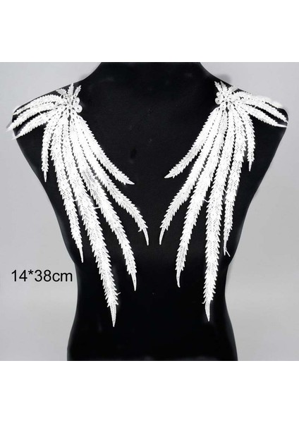 No.19 Tarzı Elbise Aplike Dantel Kumaş Bluz Kostüm Dekor Aksesuarları Dıy Yaka Yaka Dikiş Trimler Beyaz Siyah (Yurt Dışından)