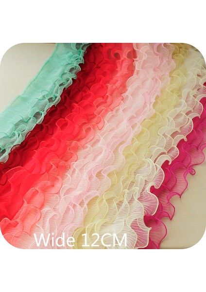 Açık Pembe Tarzı 12CM Geniş 12CM Geniş Üç Katmanlı Gövde Pileli Oluklu Dantel Elastik Katlanmış Malzeme Şerit Elbise Yaka Kenar Trim Dikiş Malzemeleri (Yurt Dışından) fiyatları