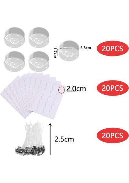 Yuvarlak Set Stili Kalp Boş Plastik Çay Işık Bardakları Mum Balmumu Teneke Kavanoz Kutuları Konteynerler Mumluk Kalıpları Dıy Mum Yapımı Parti Dekoru (Yurt Dışından)