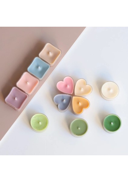 Yuvarlak Set Stili Kalp Boş Plastik Çay Işık Bardakları Mum Balmumu Teneke Kavanoz Kutuları Konteynerler Mumluk Kalıpları Dıy Mum Yapımı Parti Dekoru (Yurt Dışından)