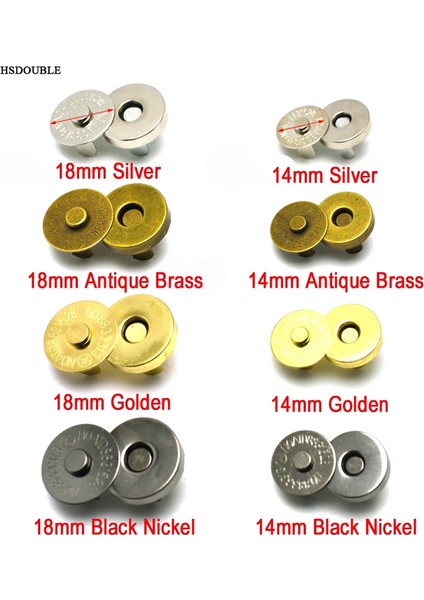 14 mm Siyah Nikel Stili 50 Parça Manyetik Çıtçıt Tokalar Düğmeler Çanta Çanta Cüzdan Craft Çanta Parçaları Aksesuarlar (Yurt Dışından) fiyatları