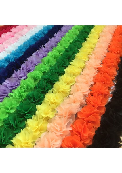 No.10 Tarzı 26 Çiçek 14 Renk 3D Şifon Çiçekler Dıy 5cm Genişlik Dantel Trim Dantel Kurdele Dekorasyon Giysi Aksesuarları XF04 (Yurt Dışından)