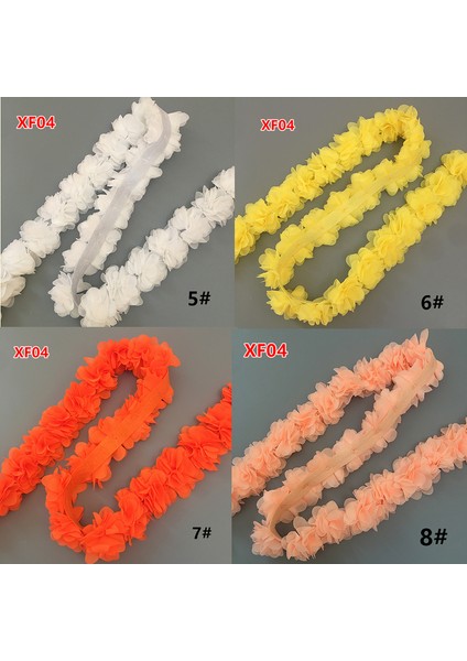 No.10 Tarzı 26 Çiçek 14 Renk 3D Şifon Çiçekler Dıy 5cm Genişlik Dantel Trim Dantel Kurdele Dekorasyon Giysi Aksesuarları XF04 (Yurt Dışından)