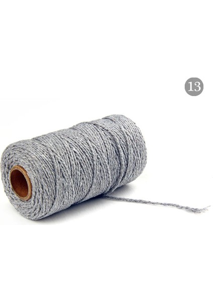 Renk 13 Tarzı 2mm Halat Bükülmüş Kordon % 100% Pamuk Halat Renkli Sicim Fil Makrome Kordon Dize Iplik Parti Düğün Dekorasyon Aksesuarı Dıy Kordon (Yurt Dışından)