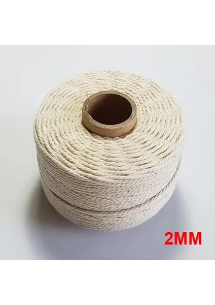 2mm 80M Stili 100% Doğal Pamuk Ip Sicim Makrome Kordonlar Etiketi Asmak El Yapımı Aksesuar Dıy (Yurt Dışından)