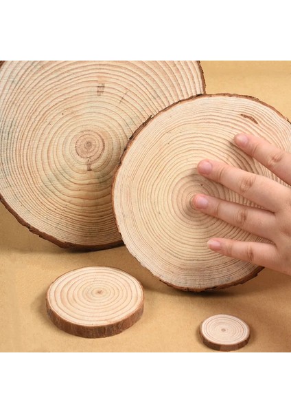 20PCS5-6CM Tarzı Kalın 1 Paket Doğal Çam Yuvarlak Bitmemiş Ahşap Dilimleri Ağaç Kabuğu ile Daireler Günlük Diskler Dıy El Sanatları Düğün Parti Boyama (Yurt Dışından) indirimleri