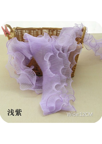 Açık Pembe Tarzı 12CM Geniş 12CM Geniş Üç Katmanlı Gövde Pileli Oluklu Dantel Elastik Katlanmış Malzeme Şerit Elbise Yaka Kenar Trim Dikiş Malzemeleri (Yurt Dışından) modelleri