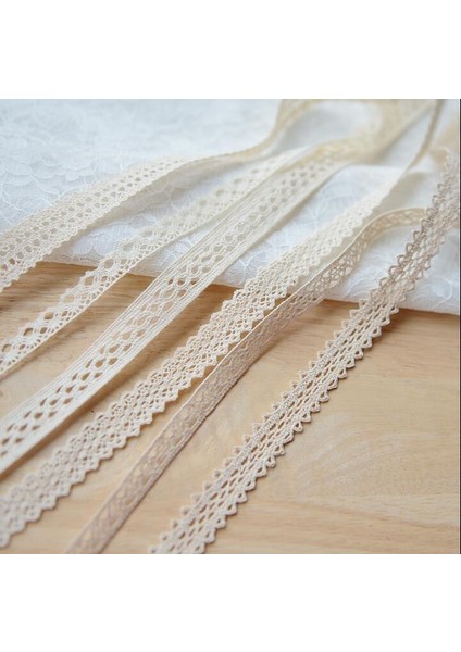 16MM Tarzı 10 Metrelik % 100% Pamuk Dantel Düzeltir Bej Giyim Dekoratif Dantel Şerit Yay Için El Yapımı Patchwork Dıy Hometexile Dikiş (Yurt Dışından)