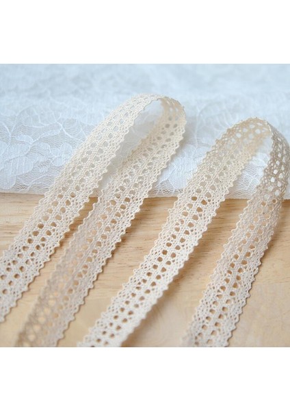 16MM Tarzı 10 Metrelik % 100% Pamuk Dantel Düzeltir Bej Giyim Dekoratif Dantel Şerit Yay Için El Yapımı Patchwork Dıy Hometexile Dikiş (Yurt Dışından)