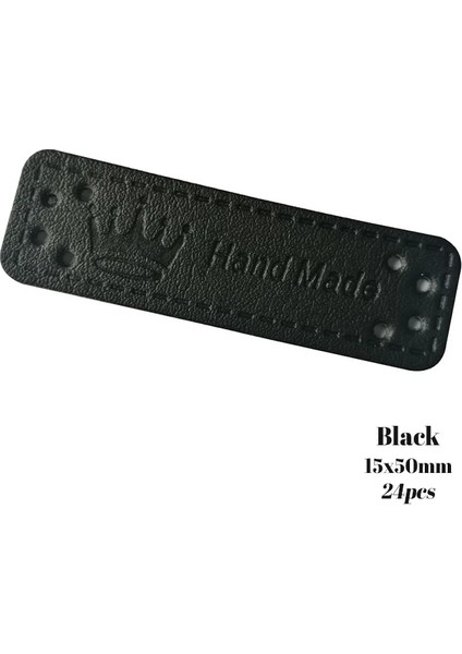 Siyah Etiketler 24PCS Tarzı Taç Logosu El Yapımı Deri Etiketler Iğne Oyası Için Taçlı El Yapımı Etiket Hediye Etiketleri Için Iğne Oyası Dikiş Etiketi Giyim Için (Yurt Dışından)
