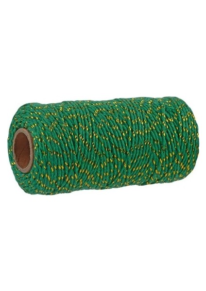 Yeşil Altın Tarzı Dıy Bükülmüş Kordonlar Hediye Paketleme Aksesuarları Ambalaj Dekorasyon Düğün Parti Paketleme Çift Renkli Pamuklu Fırıncı Sicim Halat (Yurt Dışından)