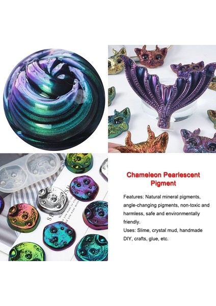 No.8 Stili Yeni Renk Değişen Pigment Doğal Inci Tozu Yüksek Parlaklık Glitter Discolor Dıy Epoksi Reçine Boya Tırnak Makyaj Pigment Dolgu (Yurt Dışından)
