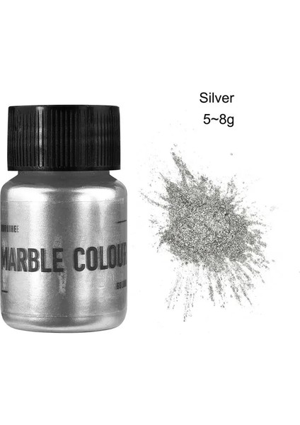 5-8g Gümüş Tarzı 3gg Ayna Metal Doku Inci Tozu Epoksi Reçine Renklendirici Glitter Mermer Metalik Pigment Reçine Boya Takı Yapımı (Yurt Dışından)