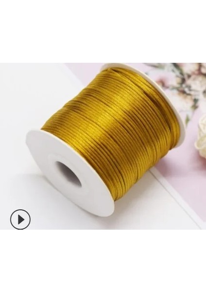 563 Eski Altın Stili 50 Metre x 1 mm Çin Düğüm Rattail Saten Kordon Örgülü Makrome Dize Takı Bulguları Boncuk Halat 34 Renkler (Yurt Dışından)