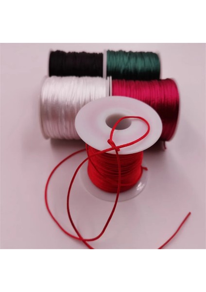 563 Eski Altın Stili 50 Metre x 1 mm Çin Düğüm Rattail Saten Kordon Örgülü Makrome Dize Takı Bulguları Boncuk Halat 34 Renkler (Yurt Dışından) fiyatları