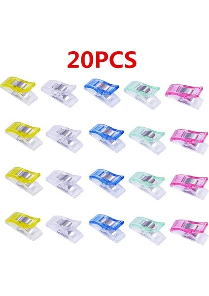 20 Adet Tarzı Pcs Dikiş Klipsleri Plastik Kelepçeler Kapitone Crafting Crocheting Örgü Güvenlik Klipsleri Çeşitli Renkler Bağlama Klipsleri Kağıt (Yurt Dışından)