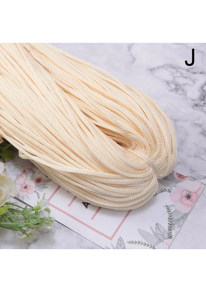 J Tarzı Multicolm Güçlü Örgülü Iplik Ipek Saten Naylon Kordon Halat Dıy Takı Bilezik Yapımı Bulguları Boncuklu Tel 3mm (Yurt Dışından)