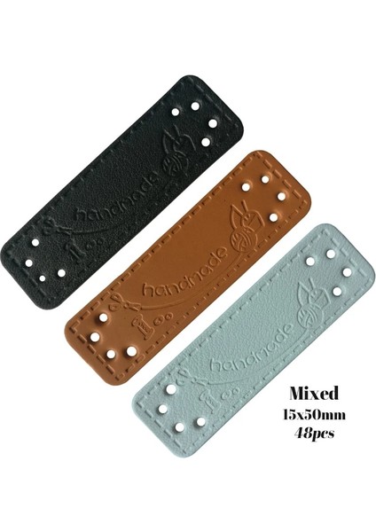 Karışık Renkli 48PCS Tarzı Dikiş El Yapımı Deri Çanta Etiketleri Giysiler Için Diy Craft Malzemeleri Hediyelik El Işi Deri Etiketler El Yapımı Giysiler Etiketleri (Yurt Dışından)