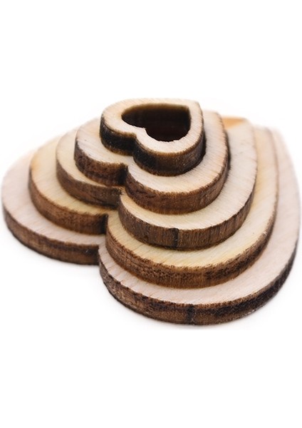 LC149-B02 Stili Ahşap El Sanatları Boş Kalp Ahşap Dilimler Aşk Kalp Yuvarlak Şekil Numarası Mektup Düğün Masa Dağılımı Dıy Rustik Parti Dekorasyonu (Yurt Dışından)