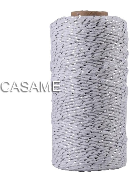 Altın Beyaz Tarzı Metally Altın Altın Gümüş Sicim Halat Fırıncı Sicimleri Craft Hediye Için Paketleme Makaraları Fırıncı Sicim Çizgili Düğün Dekorasyon (Yurt Dışından)