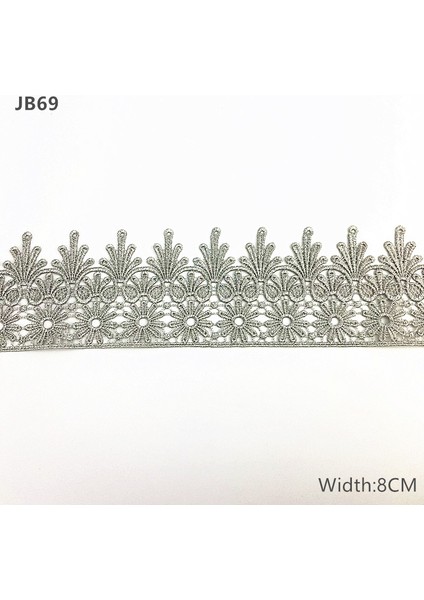 JB69 Gümüş Tarzı Ashıon Altın Dantel Gümüş Dantel Trim Suda Çözünür Nakış Taç Çiçek Dikiş Dantel Kumaş Islam Başörtüsü Saç Aksesuarları Jb (Yurt Dışından)