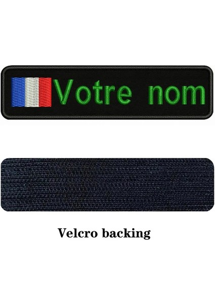 Yeşil-Velcro Tarzı Fransa Bayrağı 10X2.5 cm Nakış Özel Ad Metin Yama Çizgili Rozeti Demir On Veya Giysi Sırt Çantası Şapka Için Velcro Destek Yamaları (Yurt Dışından)