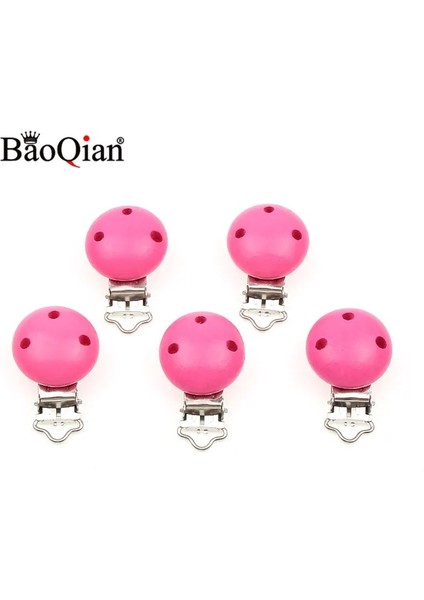 Karpuz Kırmızı Tarzı 5 Adet Ahşap Metal Bebek Emzik Tutucular Için Klipler Yuvarlak Klipsler Askı Çocuk Konfeksiyon Aksesuarları (Yurt Dışından)