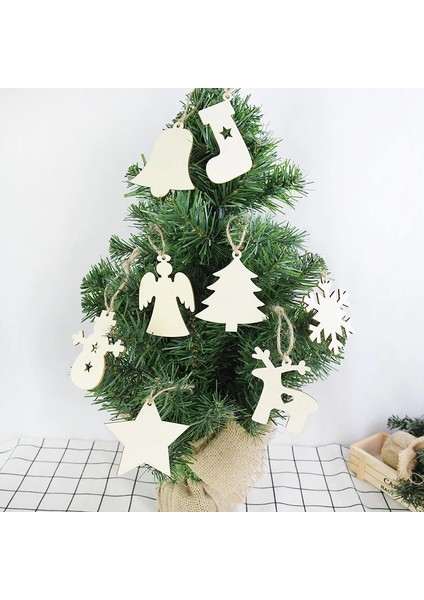 Kar Tanesi 8 cm Tarzı Bitmemiş Ahşap Noel Ağacı Süsler Delikli Melek Geyik Topu Bebek Kardan Adam Noel Ağacı Etiketi Asılı Süslemeleri (Yurt Dışından) indirimleri