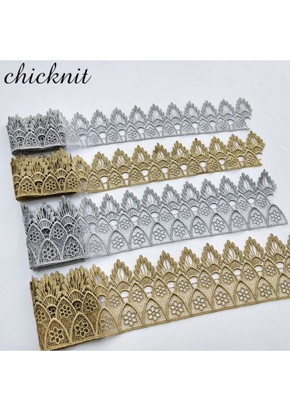 JB69 Gümüş Tarzı Ashıon Altın Dantel Gümüş Dantel Trim Suda Çözünür Nakış Taç Çiçek Dikiş Dantel Kumaş Islam Başörtüsü Saç Aksesuarları Jb (Yurt Dışından)