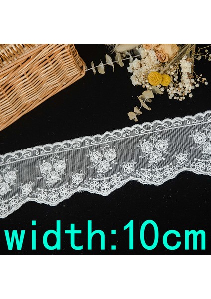 Genişlik 10CM Tarzı Lolita Dantel Şerit Beyaz 2 Yards Dikiş Aksesuarları 3D Kelebek Nakış Saçak Süslemeler Elbise Ev Dekoratif Dıy El Sanatları (Yurt Dışından)