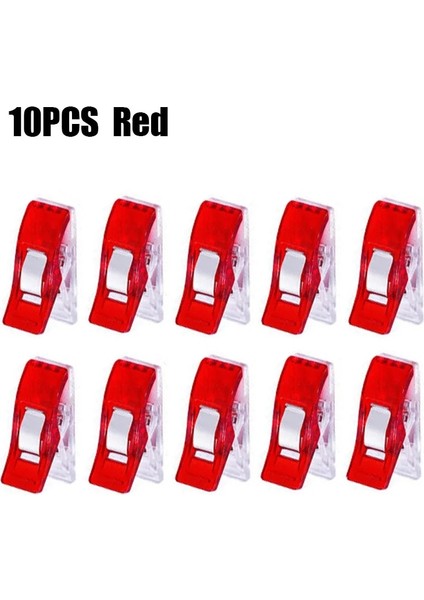 10 Adet Kırmızı Stil Dikiş Klipsleri Plastik Klipsler Kapitone Crafting Crocheting Örgü Güvenlik Klipsleri Çeşitli Renkler Bağlama Klipsli Kağıt (Yurt Dışından)