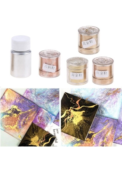 No.8 Stili 5 Renk Dıy Mermer Metalik Pigment Reçine Toz Kiti Epoksi Reçine Renklendirici Zanaat Kristal Kalıp Sabun Yapımı (Yurt Dışından)