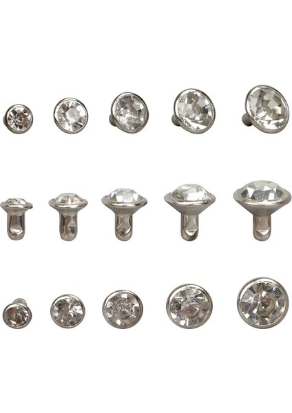 Altın 5mm Tarzı 50 Takım Kristal Rhinestone Trim Perçinler Diamante Çiviler Dıy Giyim Çanta Deri Dekoratif Tekir Sivri Cam Matkap Tırnak (Yurt Dışından)