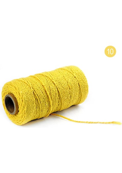 Sarı Stil Ev Dekorasyon Için Longyard Saf Pamuk Bükülmüş Kordon Halat El Sanatları Makrome Artisan Dize 20 Renk Seçilebilir (Yurt Dışından)