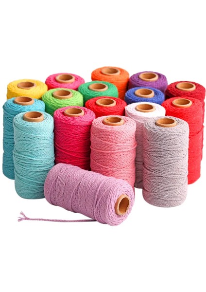 Sarı Stil Ev Dekorasyon Için Longyard Saf Pamuk Bükülmüş Kordon Halat El Sanatları Makrome Artisan Dize 20 Renk Seçilebilir (Yurt Dışından) fırsatları