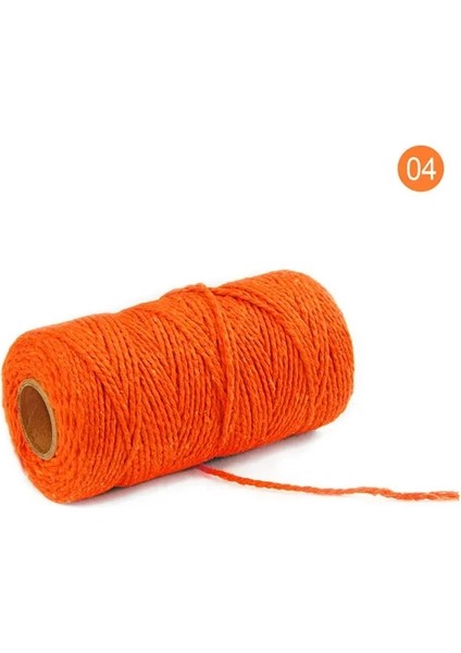 No.4 Tarzı 100M * 2mm Saf Pamuk Bükülmüş Kordon Halat El Sanatları Makrome Zanaatkar Dize Çok Renkli Pamuk Keten Halat Ev Tekstili Deri Dikiş (Yurt Dışından)