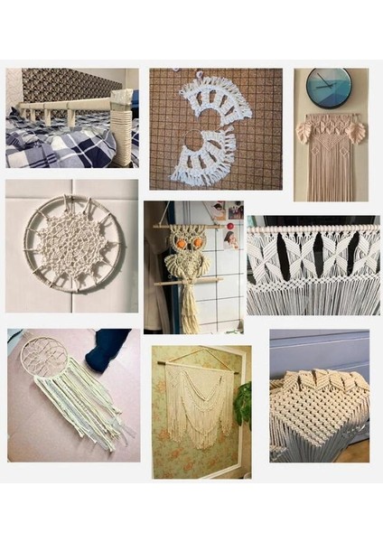 3mm x 100M Stili % Doğal Pamuk Makrome Kordon Bükülmüş Çap Uzunluğu Dıy Ev Tekstili El Sanatları Makrome Artisan Dize (Yurt Dışından) fırsatları