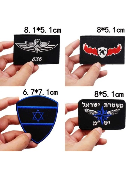 FLAG37-2 Ütüyle Stil Israil Polis Ordusu Askeri Hava Kuvvetleri Yahudi Yıldız Işlemeli Yama, Kanca Destekli (Yurt Dışından) fiyatları