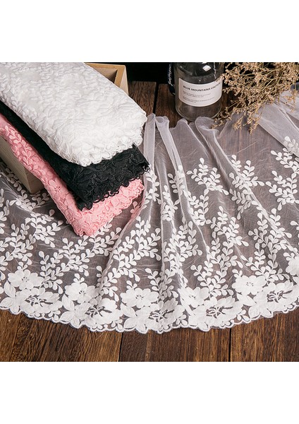 22CM Genişliğinde Stil 1 Yard Beyaz Dantel Kumaş Genişliği Pamuk Işlemeli Dikiş Malzemeleri Şerit Dantel Trim Elbise Dıy Konfeksiyon Perdeleri Aksesuarları (Yurt Dışından)
