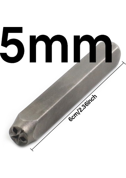 5mm Tarzı Dıy Deri Damga Aracı Yıldız Şekli Mühür Aracı Çelik Numarası Kelime Yumruk Pentagram Mühür Oyma Damgalama Katı Metal Aracı (Yurt Dışından)