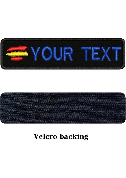 Mavi-Velcro Tarzı Ispanyol Bayrağı Ispanya 10X2.5 cm Nakış Özel Ad Metin Yama Çizgili Rozeti Demir On Veya Giysi Için Velcro Destek Yamaları (Yurt Dışından)