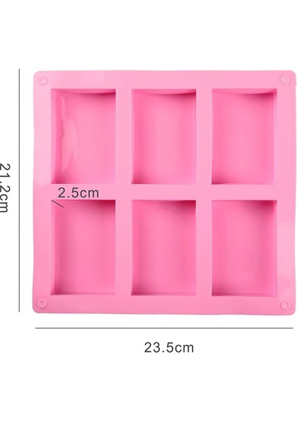 Pembe Tarzı Silikon Puding Şeker Kalıbı 6 Kavite Kare Silikon Kalıp Malzemeleri Zanaat Sabun Sabun Kalıp Dekorasyon El Yapımı Mum Kalıbı (Yurt Dışından)