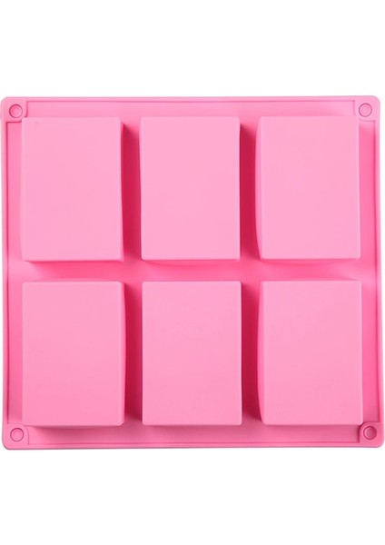 Pembe Tarzı Silikon Puding Şeker Kalıbı 6 Kavite Kare Silikon Kalıp Malzemeleri Zanaat Sabun Sabun Kalıp Dekorasyon El Yapımı Mum Kalıbı (Yurt Dışından)