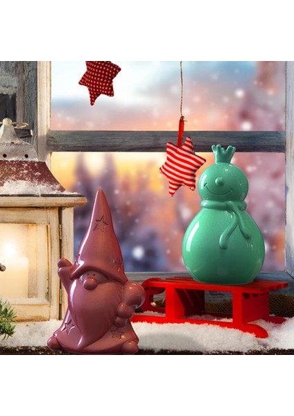 Kardan Adam Kalıp Stili Sevimli Noel Kardan Adam Noel Baba Silikon Mum Kalıp Kek Çikolata Kalıp Alçı El Sanatları Sabun Yapma Aracı Ev Dekorasyon Prop (Yurt Dışından)