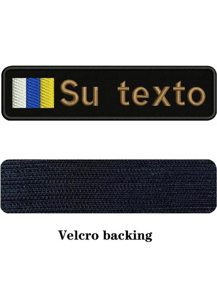 Kahverengi-Velcro Tarzı Kanarya Adaları Bayrağı 10X2.5 cm Nakış Özel Ad Metin Yama Çizgili Rozeti Demir On Veya Giysi Için Velcro Destek Yamaları (Yurt Dışından)
