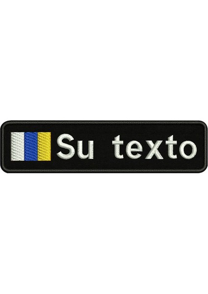 Kahverengi-Velcro Tarzı Kanarya Adaları Bayrağı 10X2.5 cm Nakış Özel Ad Metin Yama Çizgili Rozeti Demir On Veya Giysi Için Velcro Destek Yamaları (Yurt Dışından)