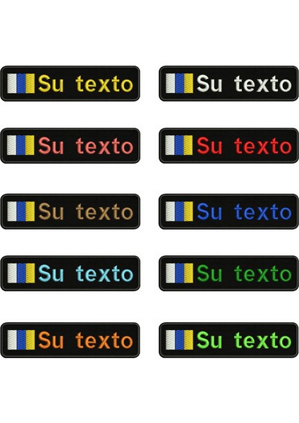 Kahverengi-Velcro Tarzı Kanarya Adaları Bayrağı 10X2.5 cm Nakış Özel Ad Metin Yama Çizgili Rozeti Demir On Veya Giysi Için Velcro Destek Yamaları (Yurt Dışından)