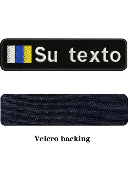 Kahverengi-Velcro Tarzı Kanarya Adaları Bayrağı 10X2.5 cm Nakış Özel Ad Metin Yama Çizgili Rozeti Demir On Veya Giysi Için Velcro Destek Yamaları (Yurt Dışından)