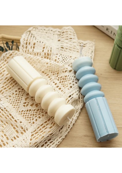 Bir Stil Dıy Geometrik Çizgili Klinder Akrilik Mum Kalıp Kabuk Aromatik Mum Yapımı Reçine Sabun Kalıp Hediyeler Zanaat Ev Dekor Malzemeleri (Yurt Dışından) indirimleri